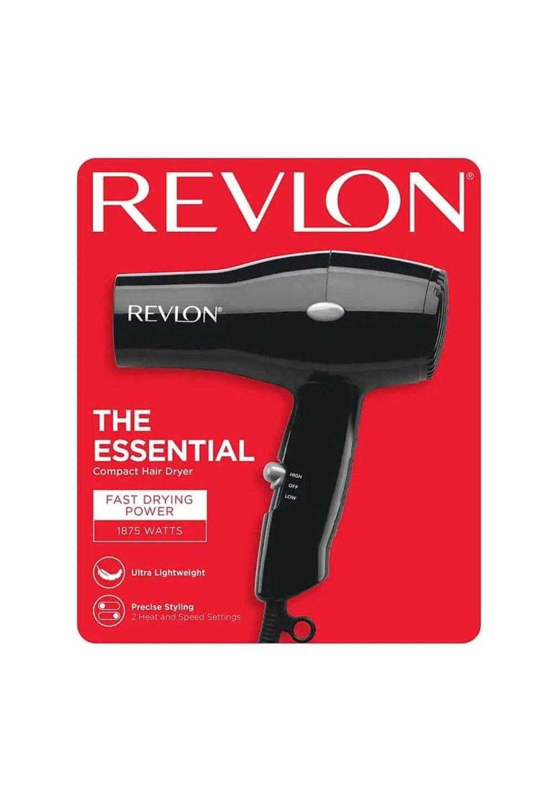 Secador De Pelo Compacta ionico Negro Revlon 1875 Watts-1