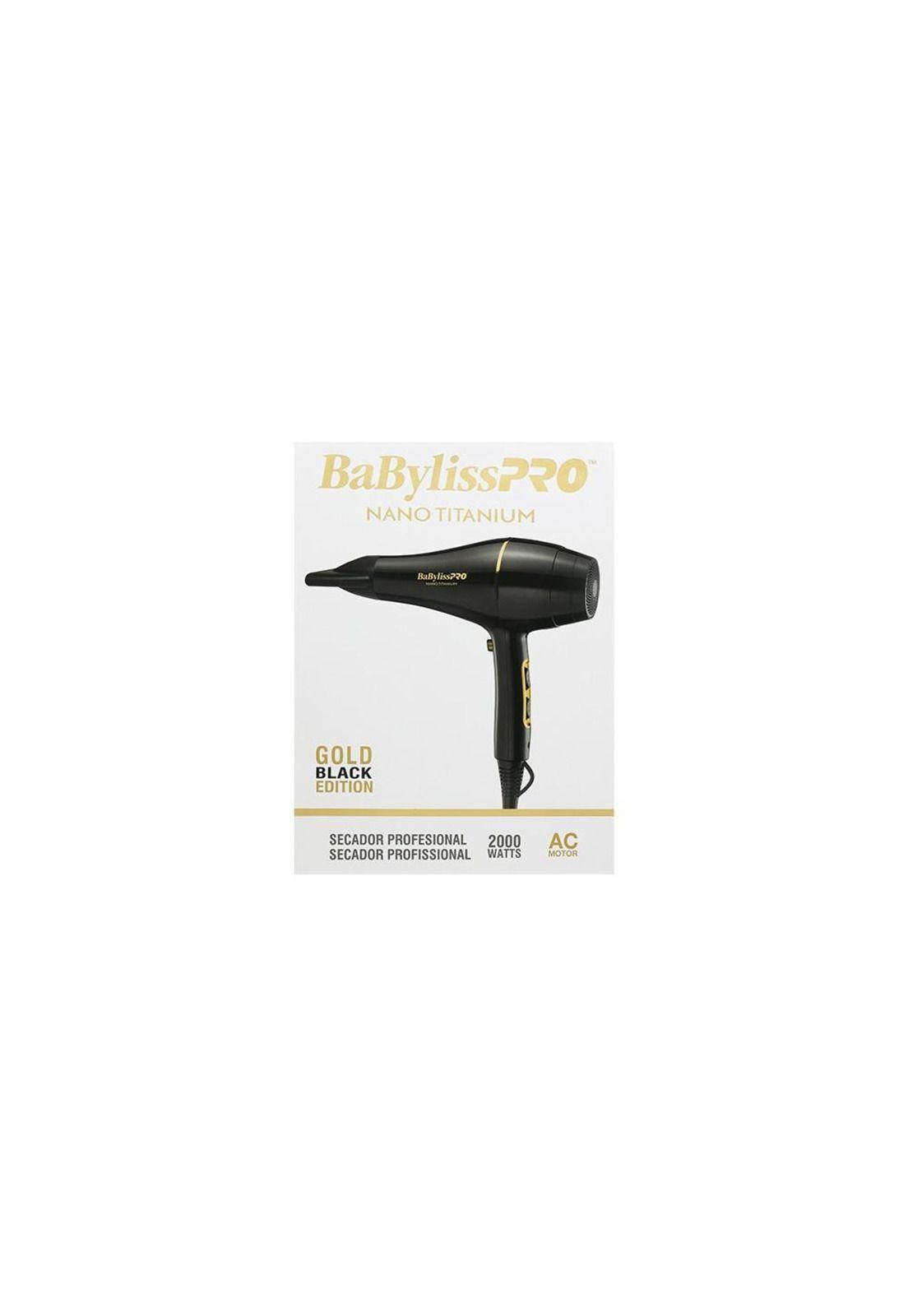 Secador De Pelo 2000w BabylissPro Negro Dorado Edicion-1