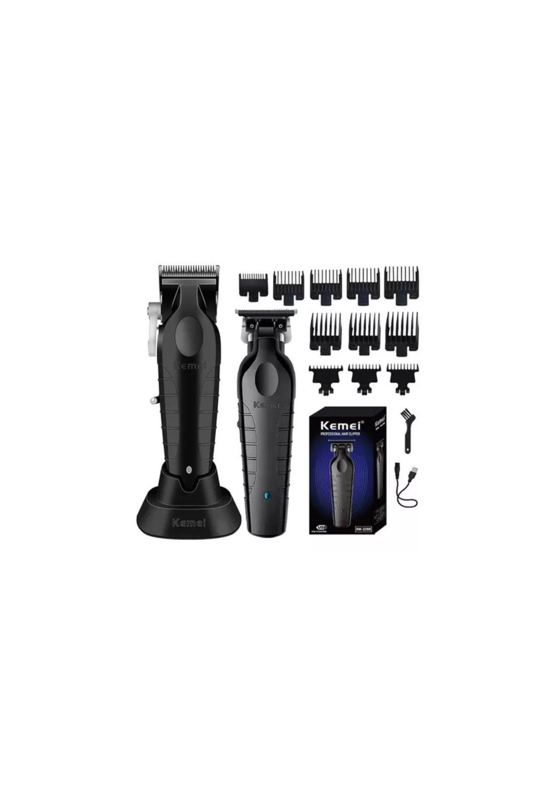 Combo Kemei Profesional de Cortadora KM 2296 y Patillera KM 2299-1