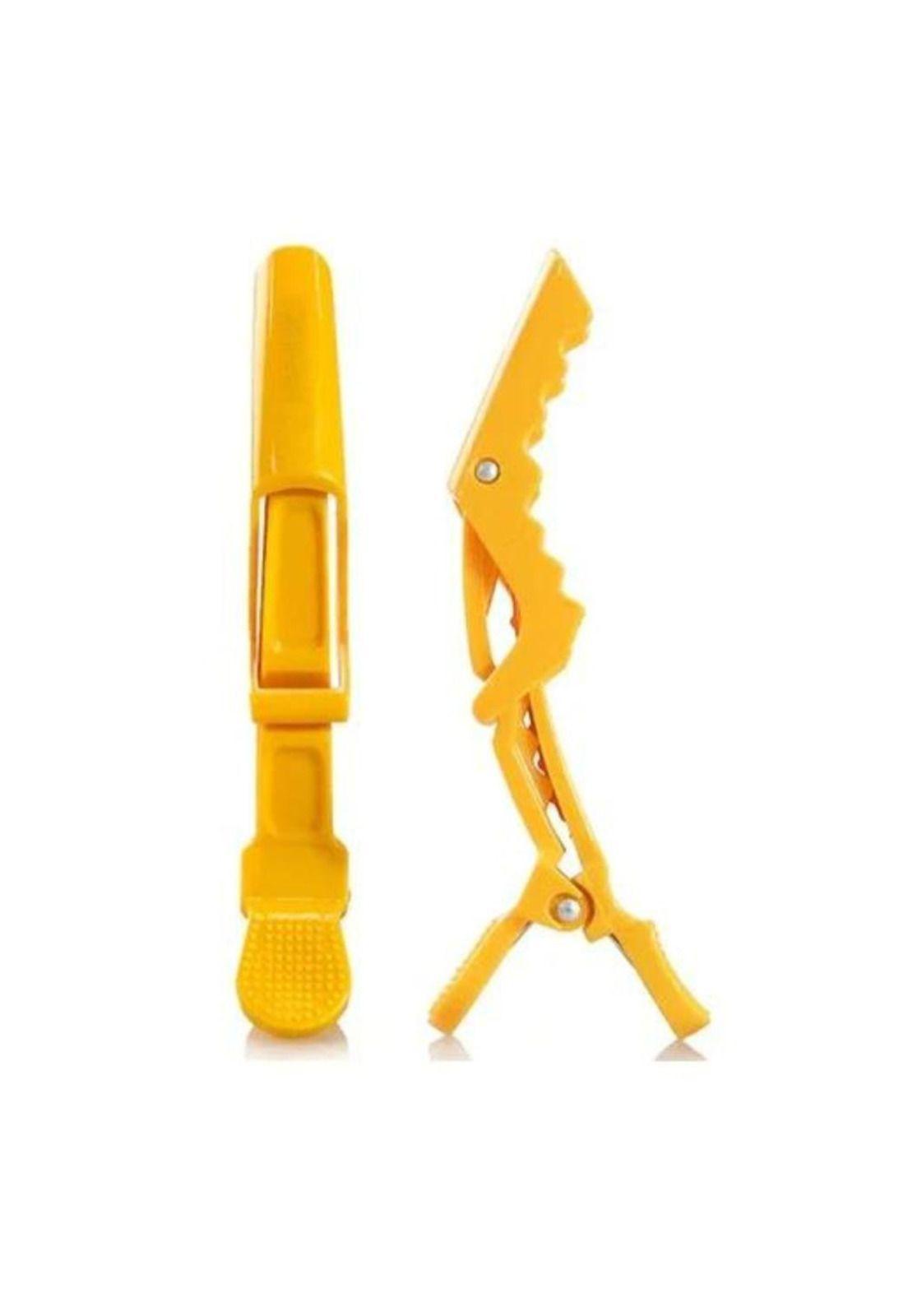 Pinzas De Cabello Tipo Cocodrilo Para Peluquería X5 Amarillo-2