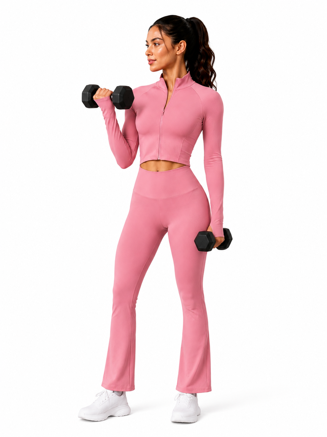 Conjunto Deportivo Chaqueta Crop Con Cierre Y Calza-0