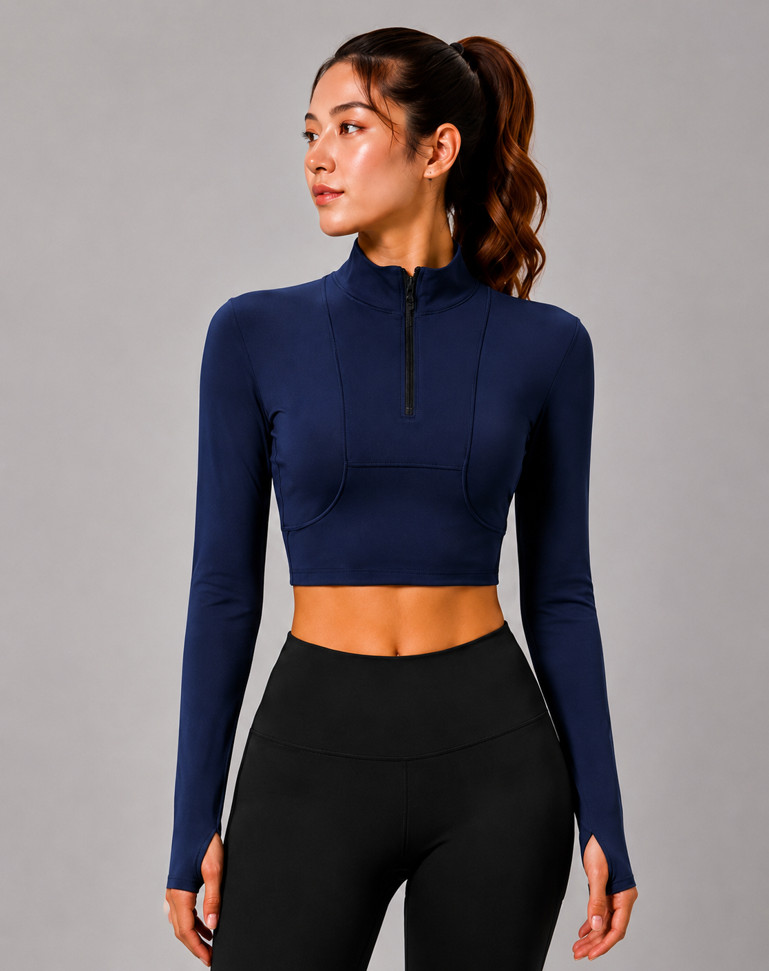 Chaqueta sport con cremallera corta-0