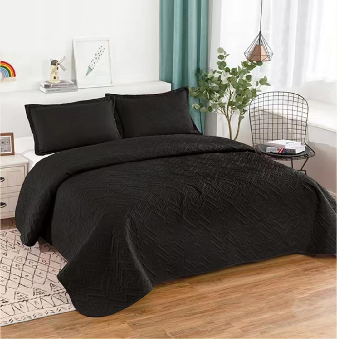 Cubrecama Quilt Verano 2Plazas Negro-0
