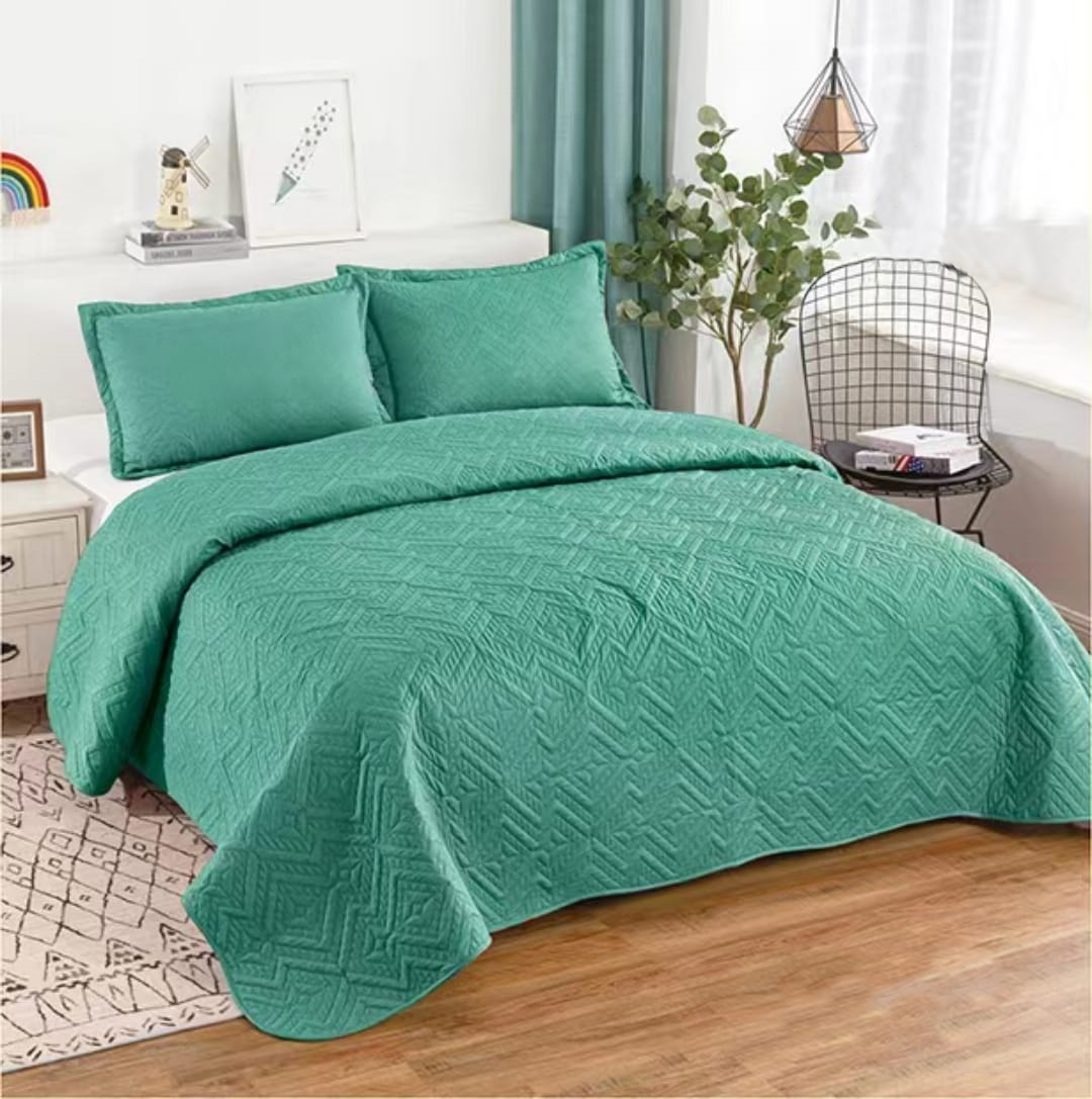 Cubrecama Quilt Verano 1,5 Plazas Verde-0