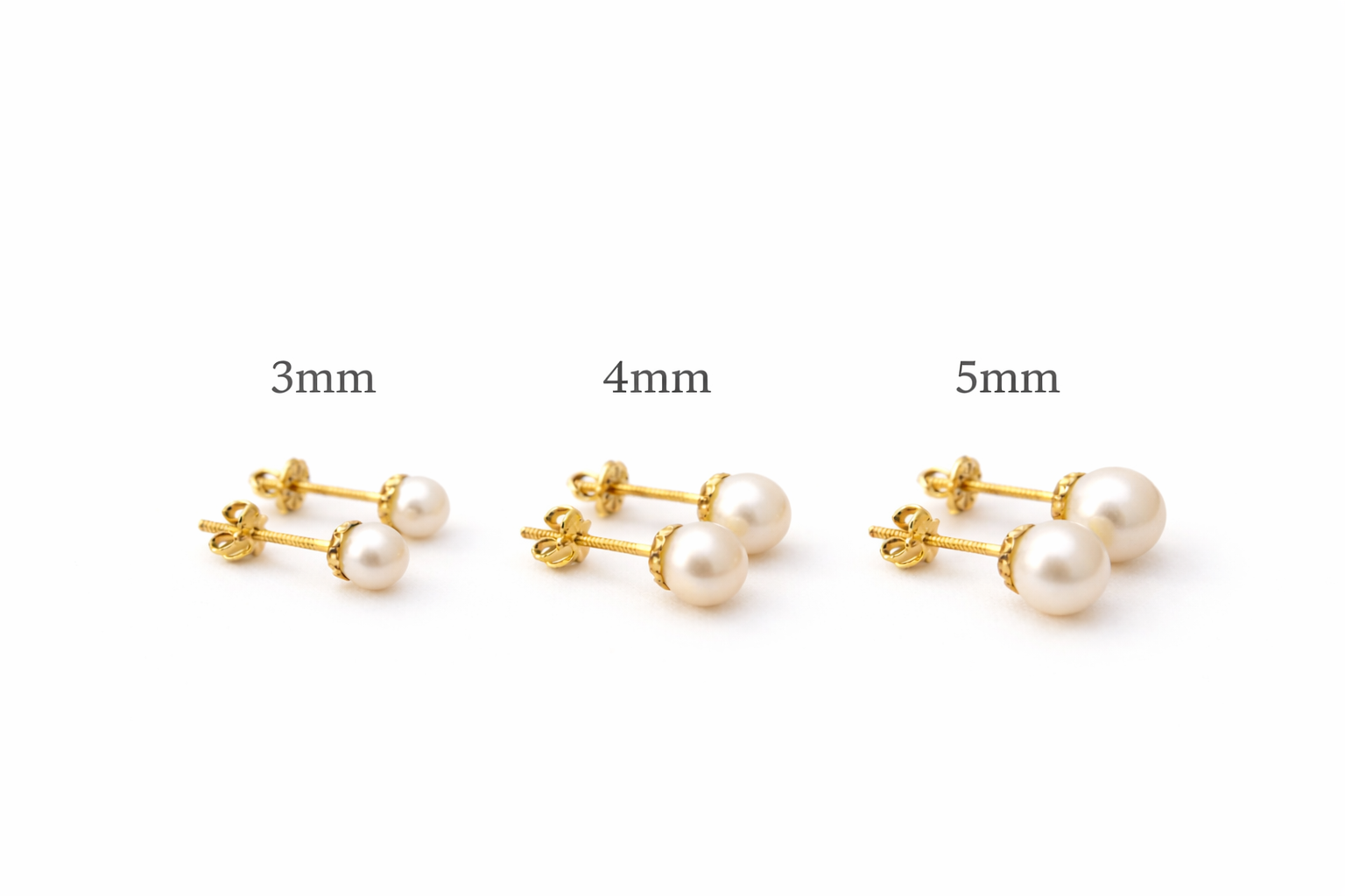Aros Perla Cultivada 4mm Casquillo No2 Oro 18K Nacional-2