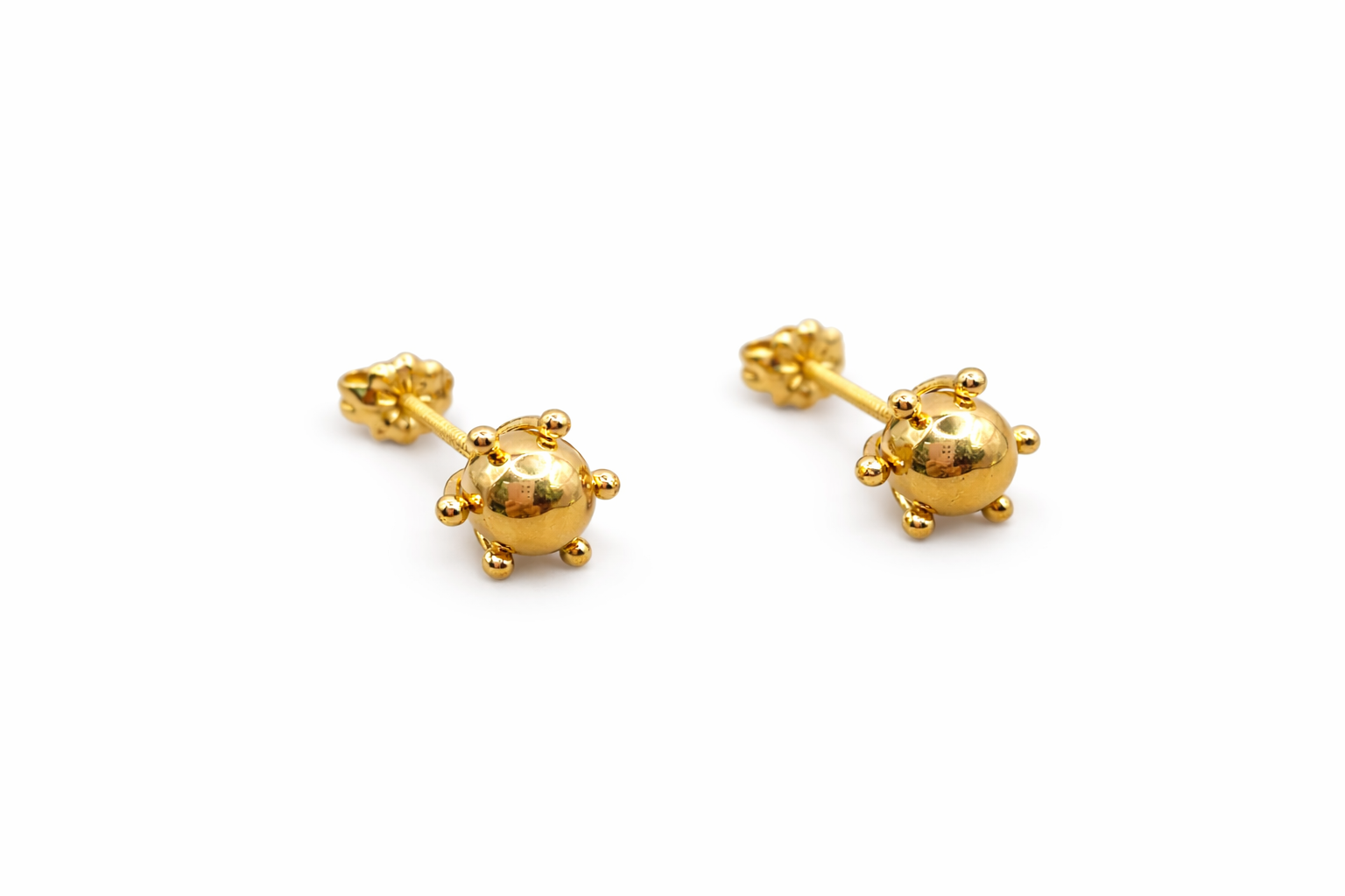 Aros Bolita Pistilo 9mm Oro 18k nacional No 6-1