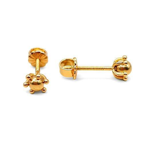 Aros Bolita Pistilo 9mm Oro 18k nacional No 6-2
