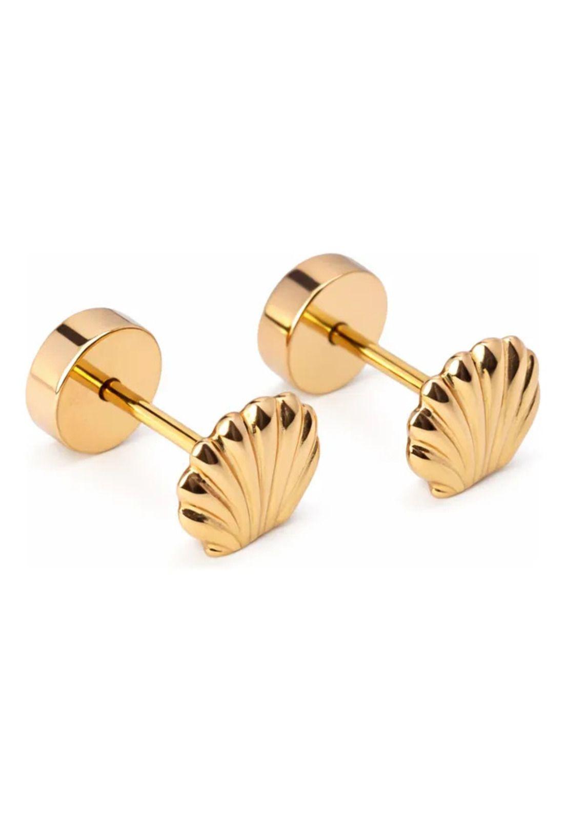 Aros Abridores Ostras 5mm Oro 14k Bebé Hipoalergénico Dorado-3