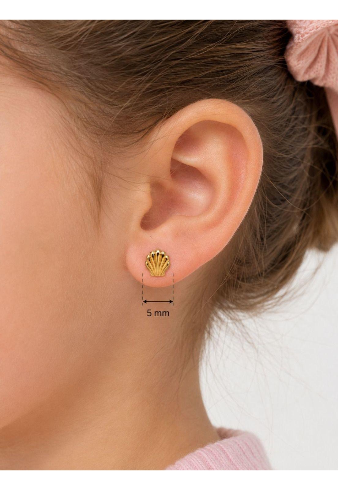 Aros Abridores Ostras 5mm Oro 14k Bebé Hipoalergénico Dorado-5