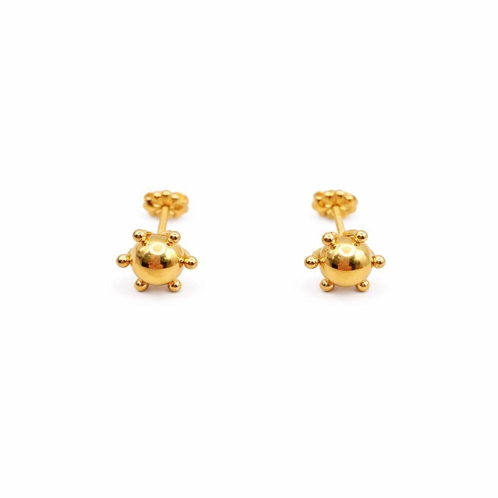 Aros Bolita Pistilo 8mm Oro 18k No5 2.3 gr-0