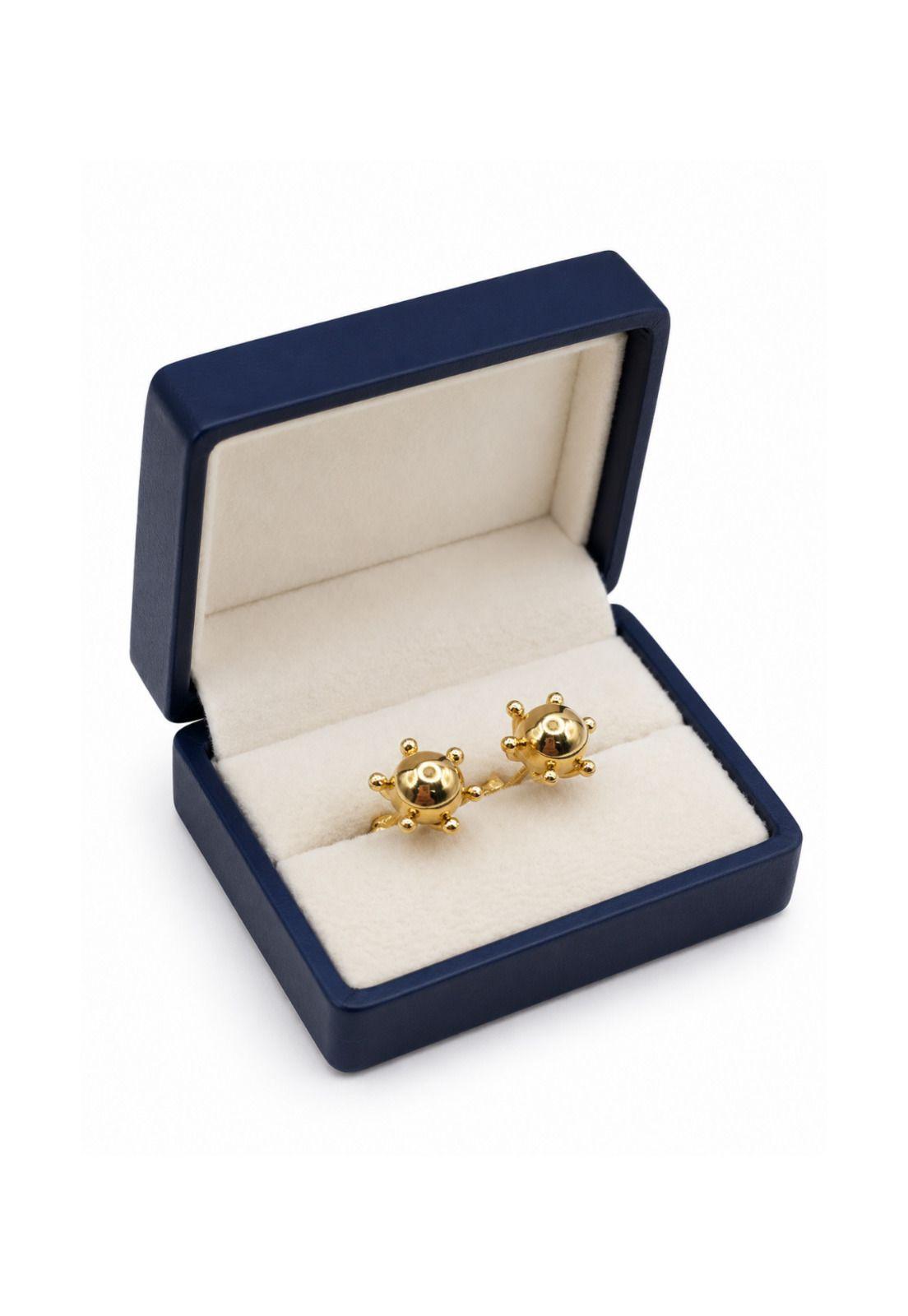 Aros Bolita Pistilo 8mm No5 Oro 18k 2.30gr Regalo Mujer Dorado-1