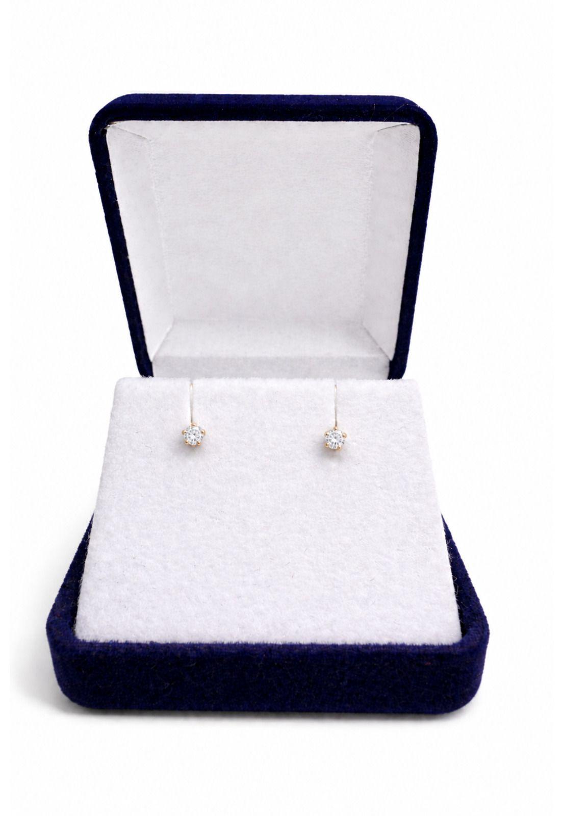 Aros Abridores Chispas 3mm Oro 18k Tope A Presión Bebé Niña-3