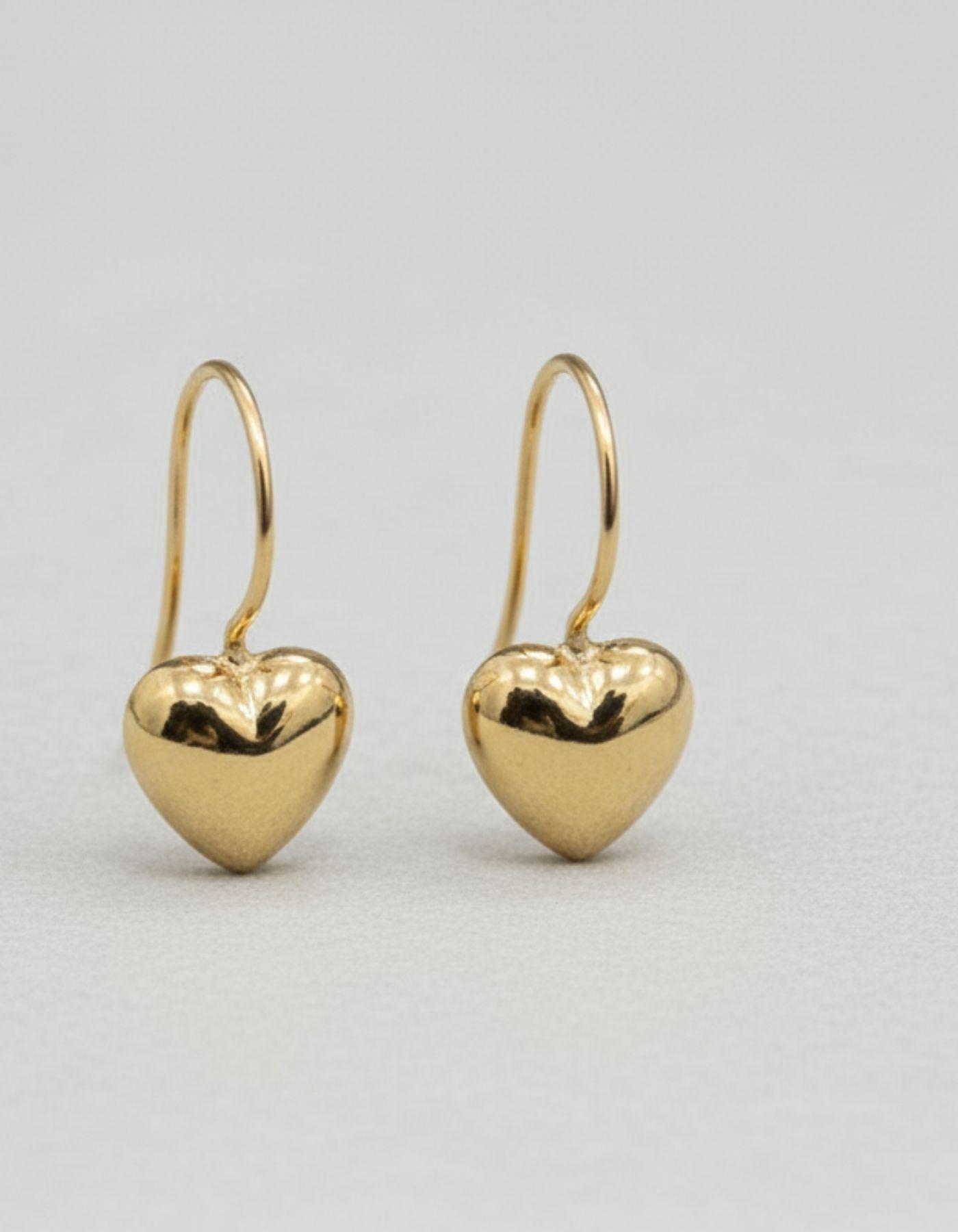 Aros Gancho Corazón 5mm Oro 18k nacional No1-2