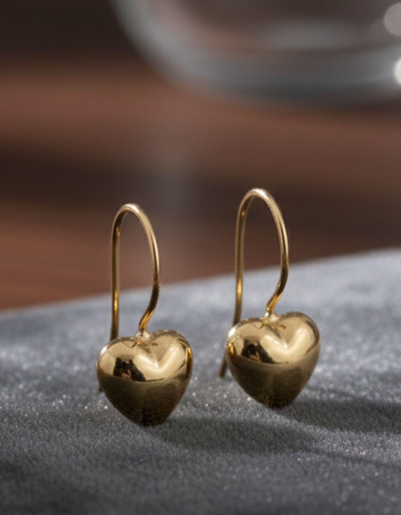 Aros Gancho Corazón 5mm Oro 18k nacional No1-3