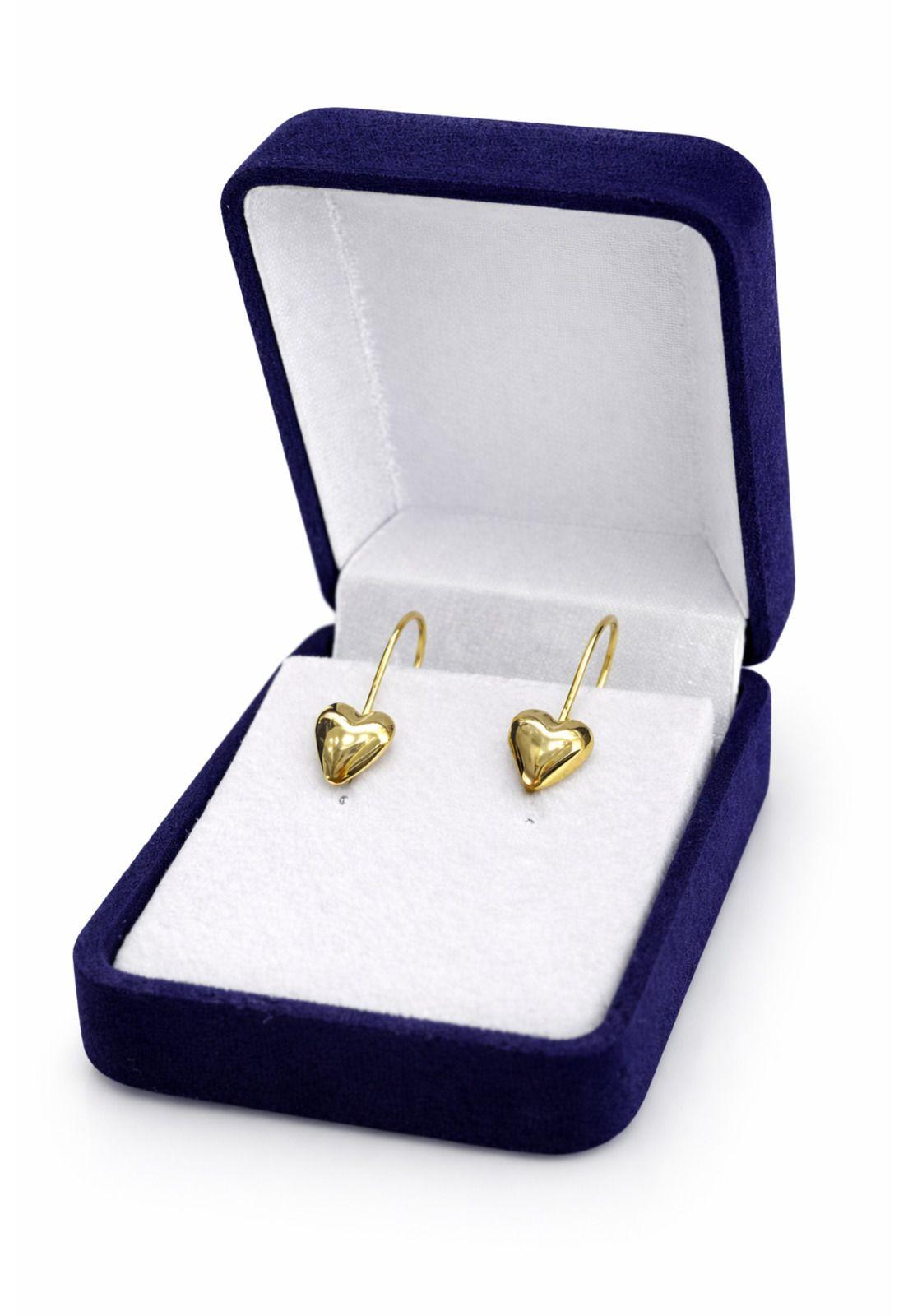 Aros Gancho Corazón 5mm Oro 18k Nacional 1gr Regalo Mujer Dorado-3