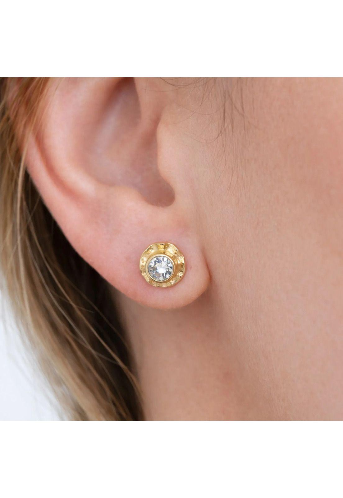 Aros Abridores Chatón Circón 5mm N2 Oro 14k Bebé-2