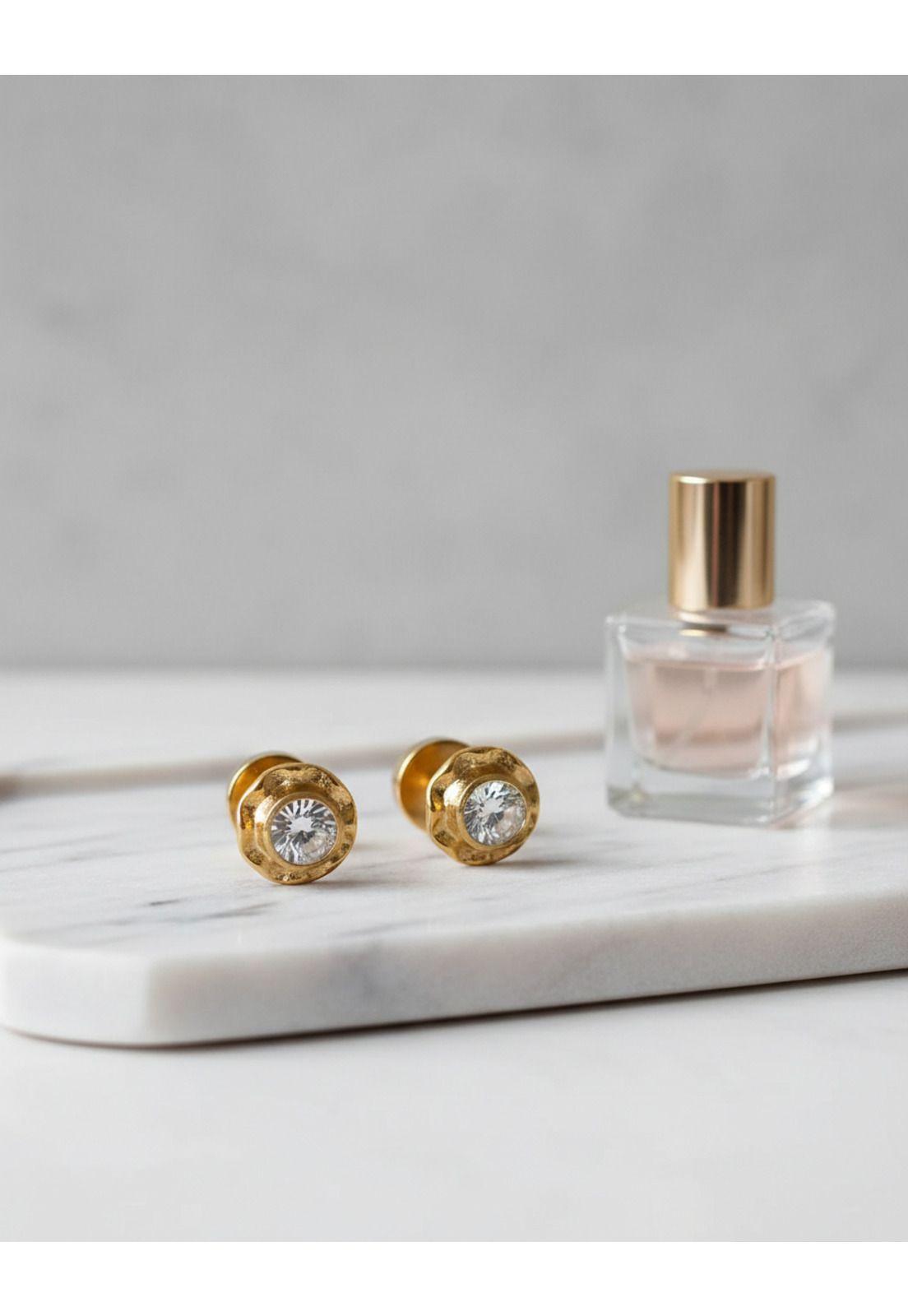 Aros Abridores Chatón Circón 5mm N2 Oro 14k Bebé-3