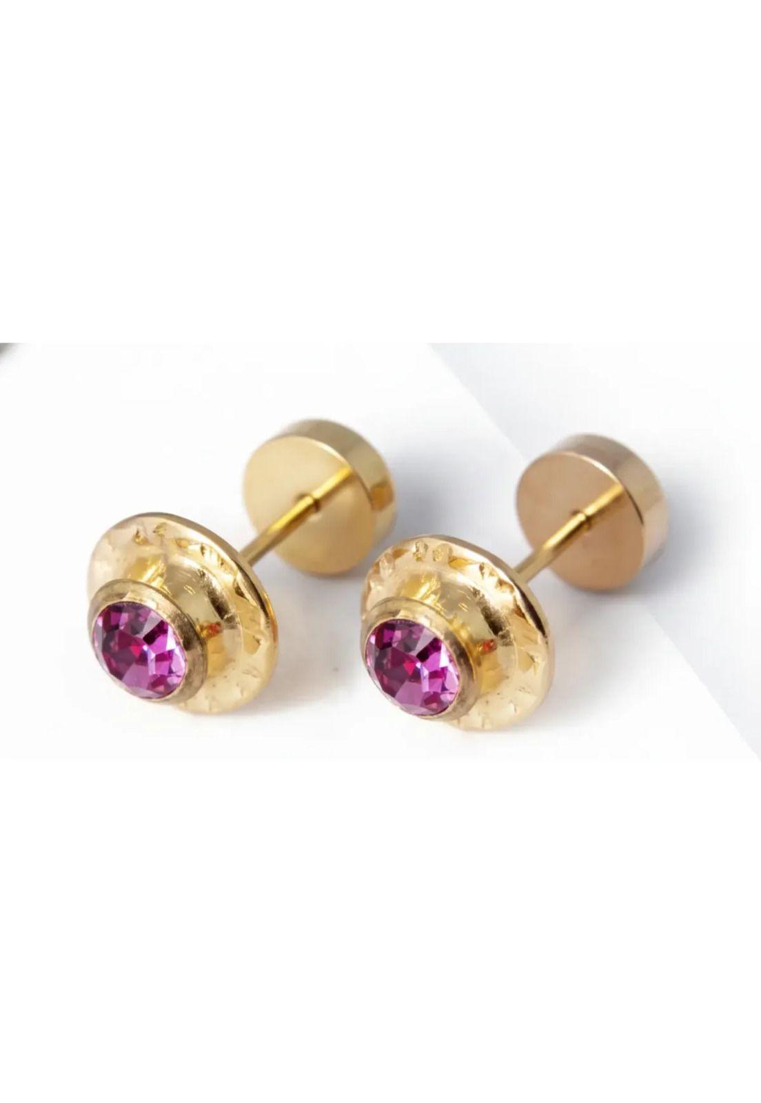 Aros Abridores Chatón Circón 5mm N2 Oro 14k Bebé-4