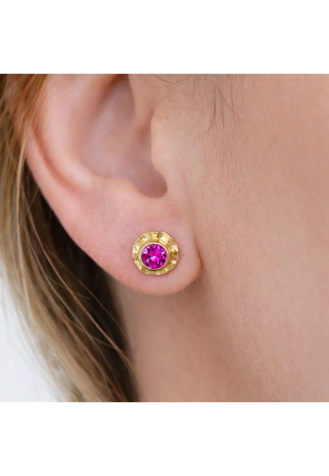 Aros Abridores Chatón Circón 5mm N2 Oro 14k Bebé-5