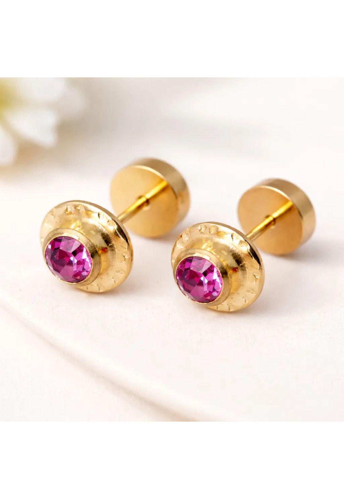 Aros Abridores Chatón Circón 5mm N2 Oro 14k Bebé-7