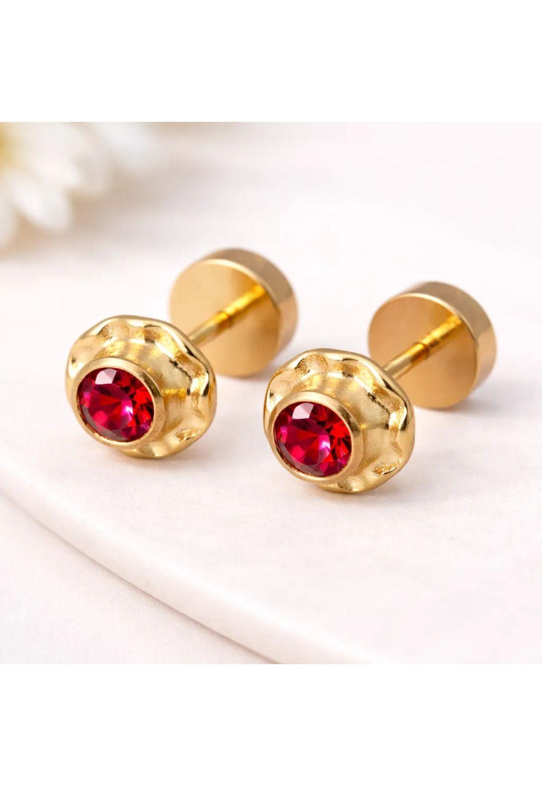 Aros Abridores Chatón Circón 5mm N2 Oro 14k Bebé-9