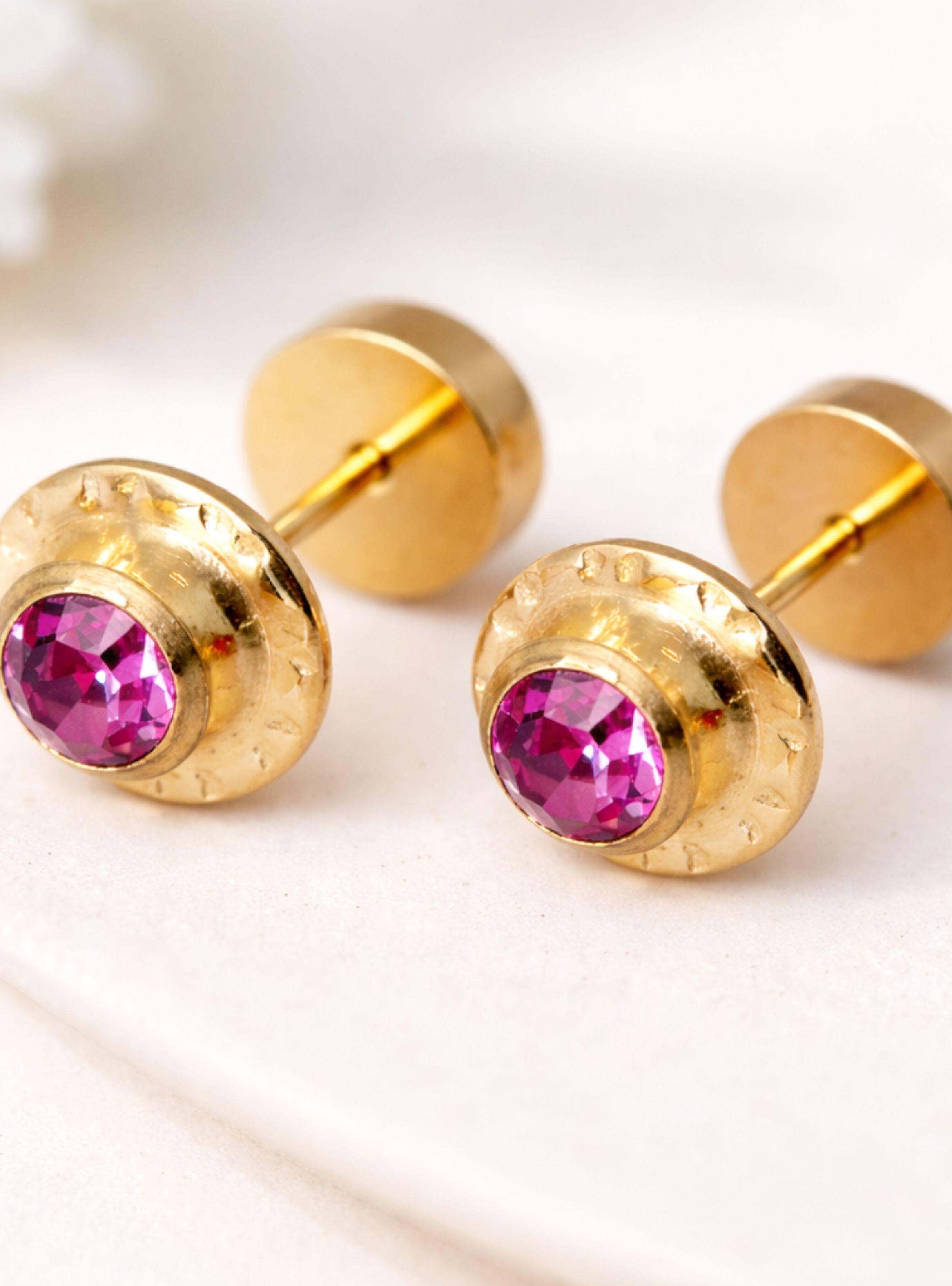 Aros Chatón Circón Abridores 5mm No2 Oro 14k-1