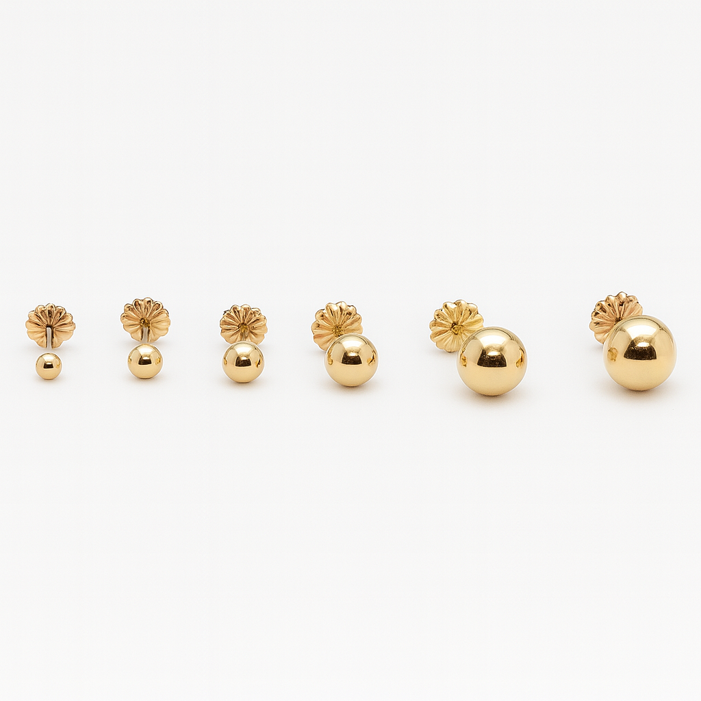 Aros Bolita 4mm Nº2 Oro 18k nacional-2