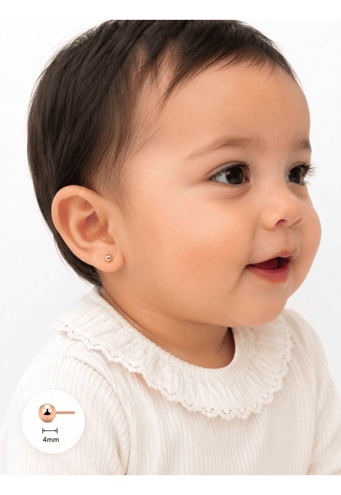 Aros Bolita 4mm N2 Oro 18k 0.55gr Bebé Niña Hipoalergénicos Dorado-4
