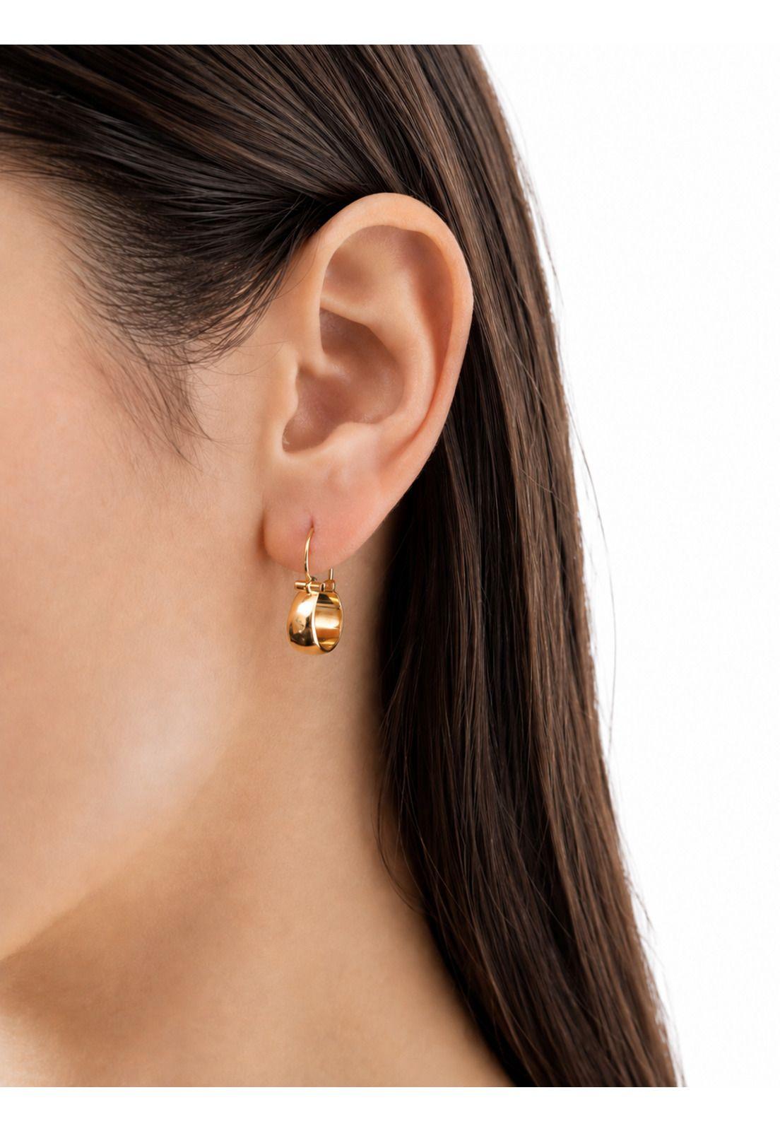 Aros Argolla Bote 1,5cm Largo N1 Oro 18k 1.50gr Mujer Regalo Dorado-3