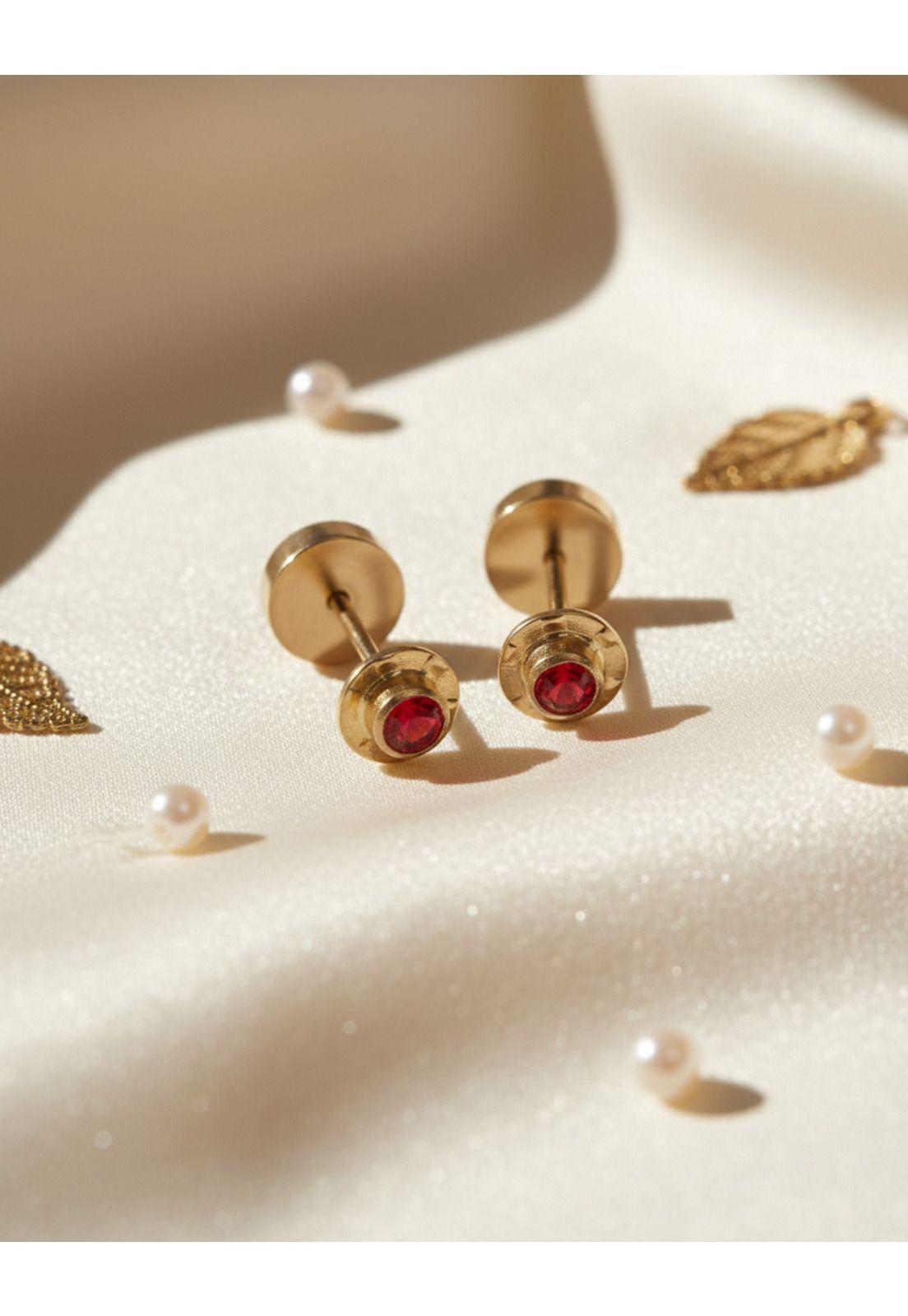 Aros Abridores Chatón Circón 4mm N1 Oro 14k Bebé-3