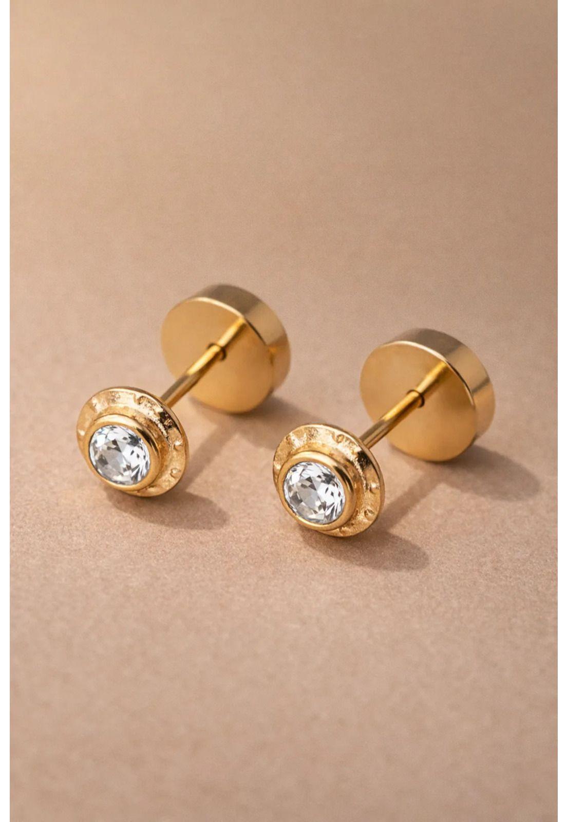 Aros Abridores Chatón Circón 4mm N1 Oro 14k Bebé-9