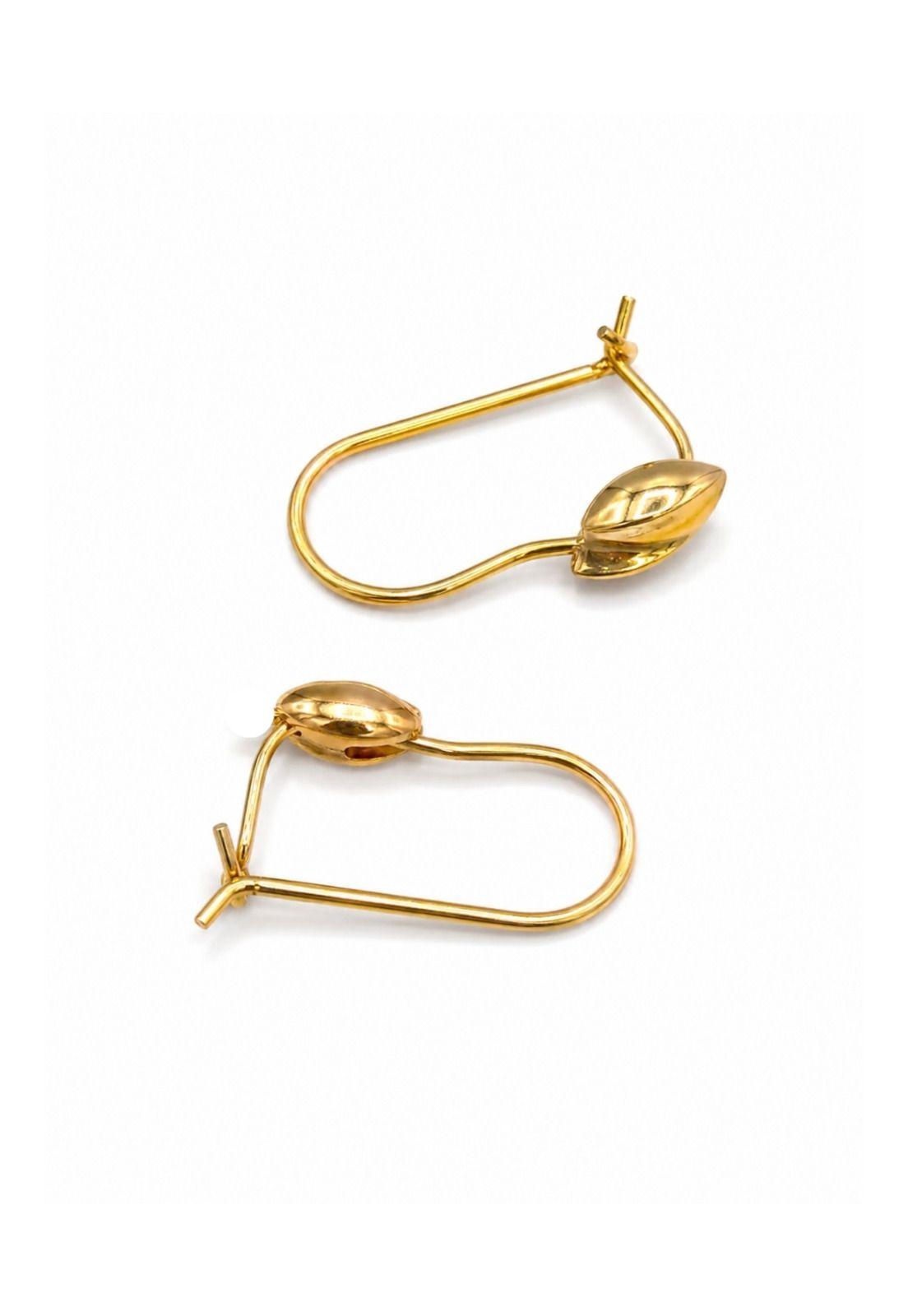Aros Gancho Corazón 7mm Oro 18k Nacional 1.30gr Regalo Mujer Dorado-1