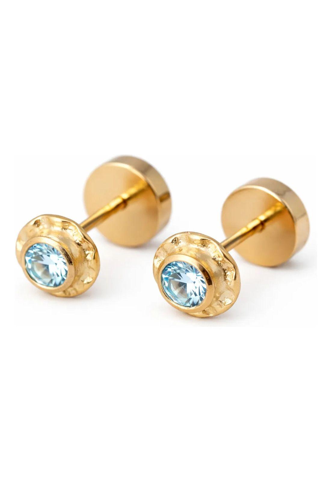 Aros Abridores Chatón Circón 6mm N3 Oro 14k Niña Mujer-3