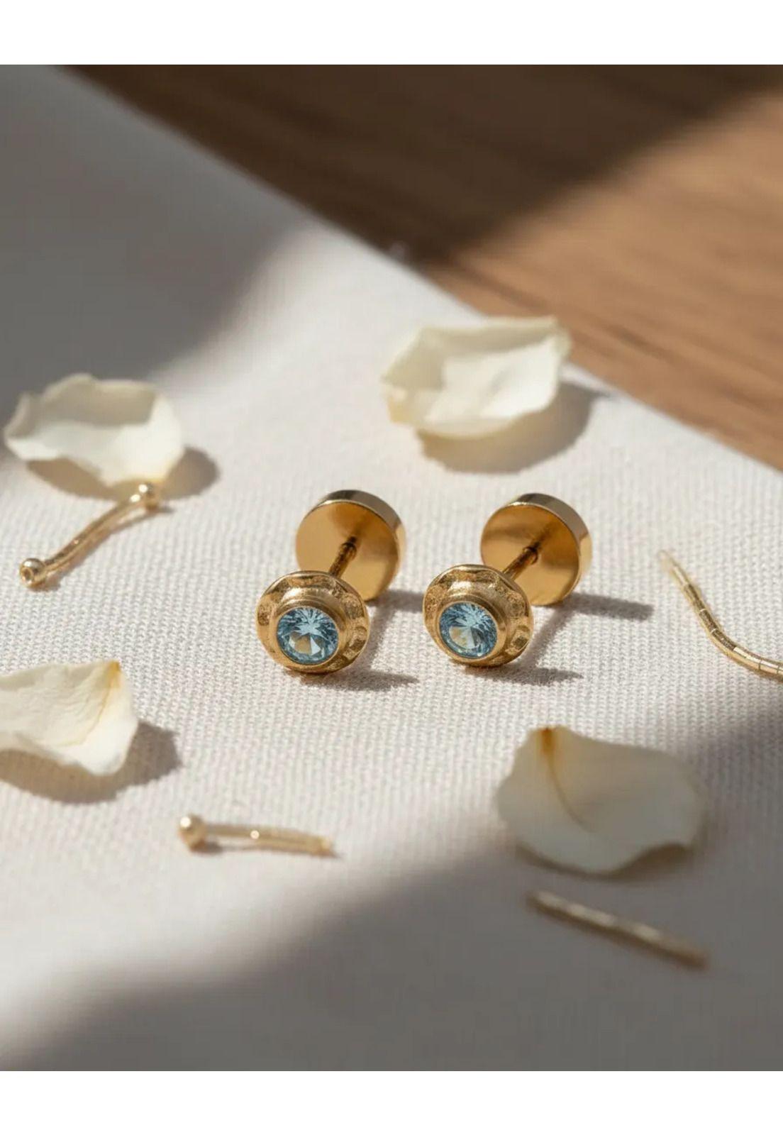 Aros Abridores Chatón Circón 6mm N3 Oro 14k Niña Mujer-4