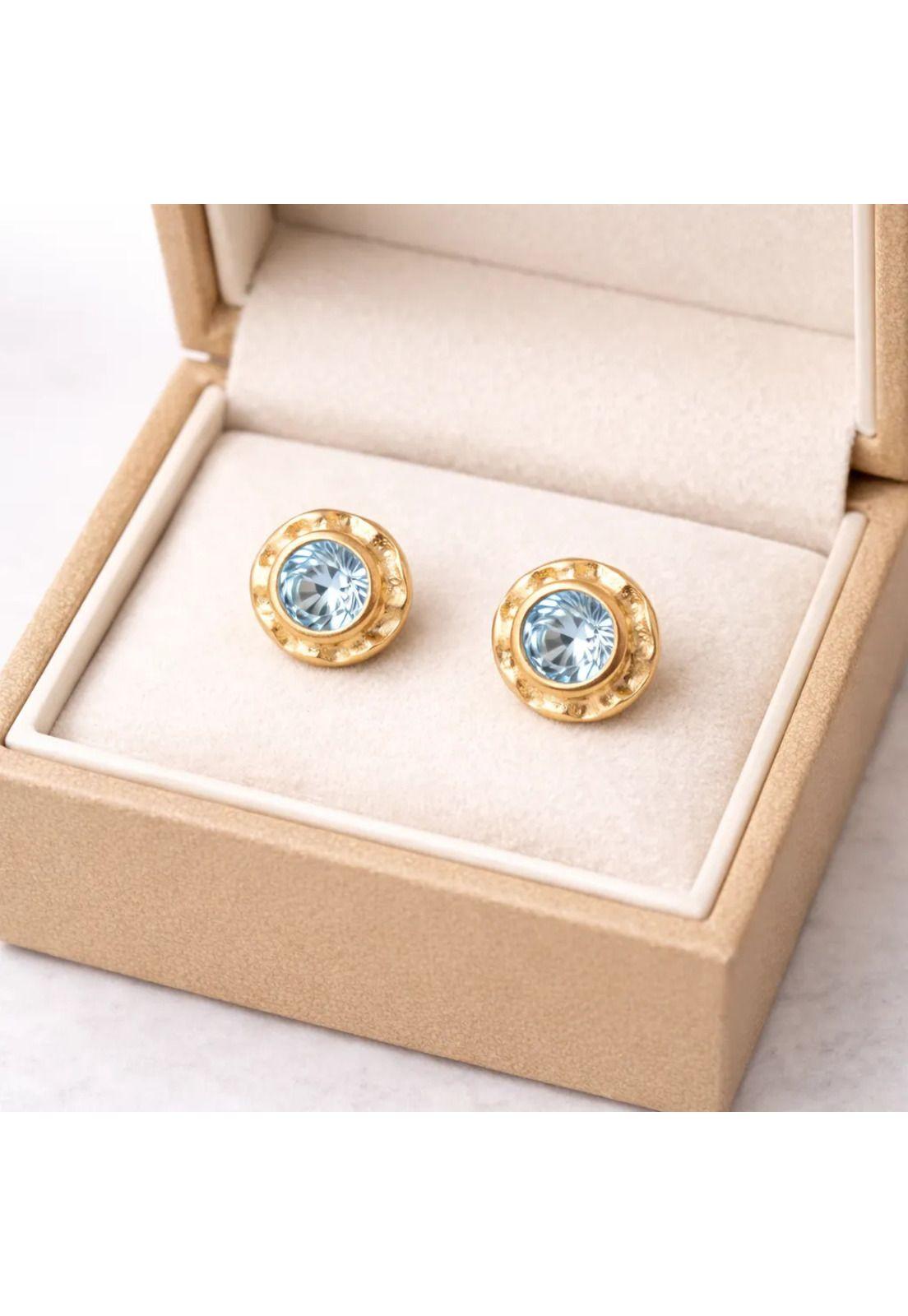 Aros Abridores Chatón Circón 6mm N3 Oro 14k Niña Mujer-5