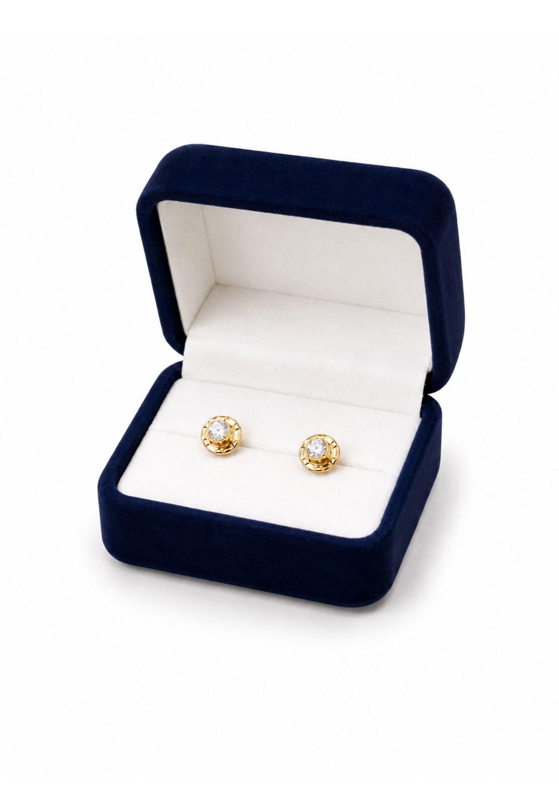 Aros Abridores Chatón Circón 6mm N3 Oro 14k Niña Mujer-1