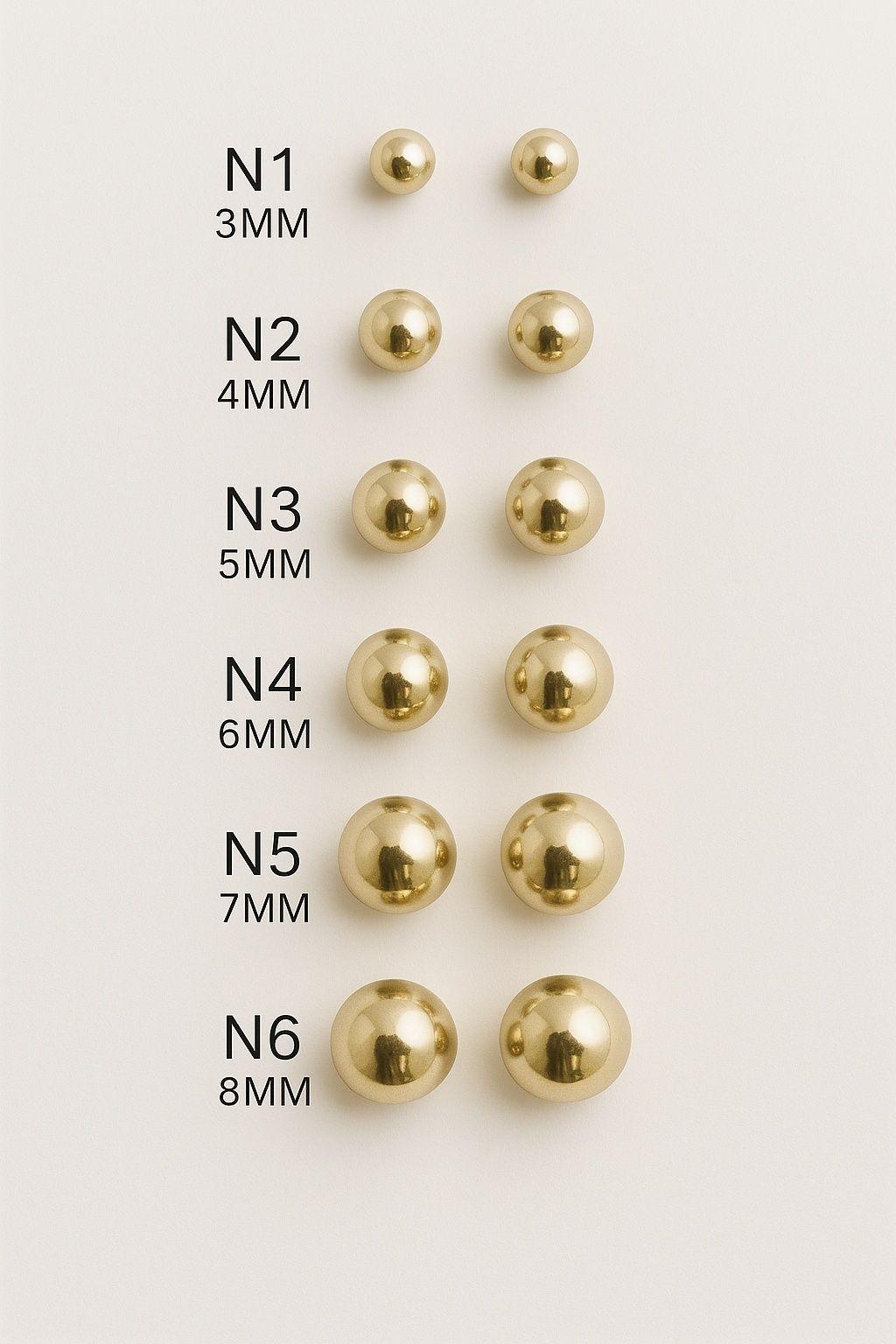Aros Bolita 7mm Nº5 Oro 18k nacional-3