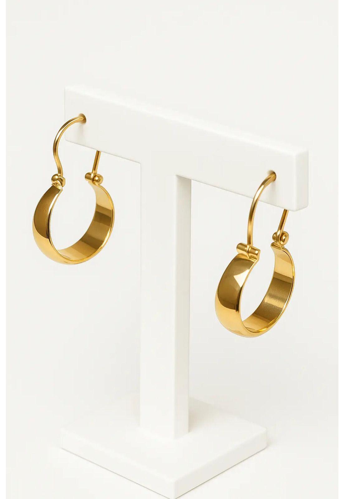 Aros Argolla Bote 2,7cm Largo N4 Oro 18k 3.10gr Mujer Regalo Dorado-4