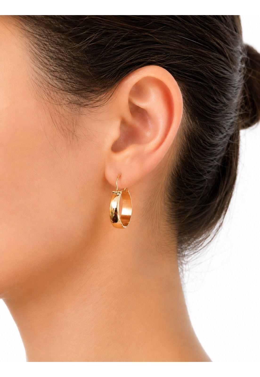 Aros Argolla Bote 2,7cm Largo N4 Oro 18k 3.10gr Mujer Regalo Dorado-3