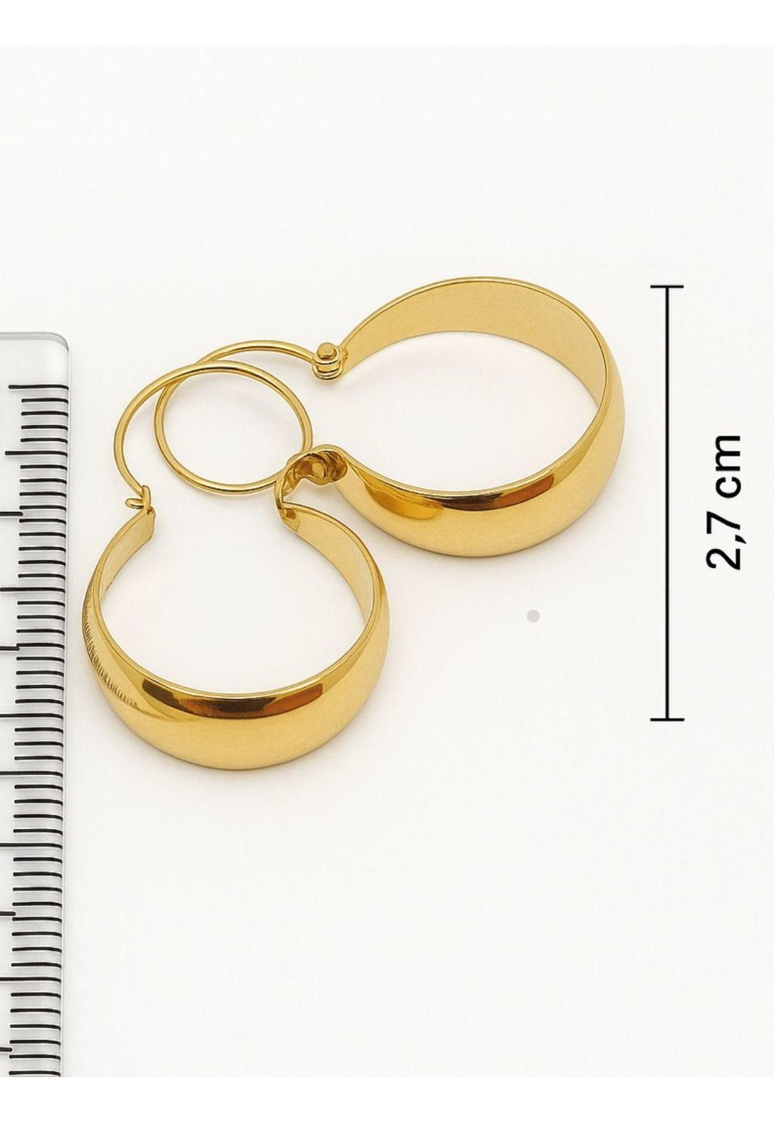 Aros Argolla Bote 2,7cm Largo N4 Oro 18k 3.10gr Mujer Regalo Dorado-4