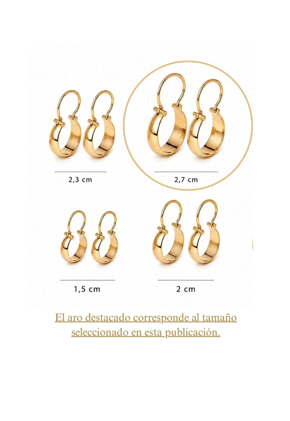 Aros Argolla Bote 2,7cm Largo N4 Oro 18k 3.10gr Mujer Regalo Dorado-6