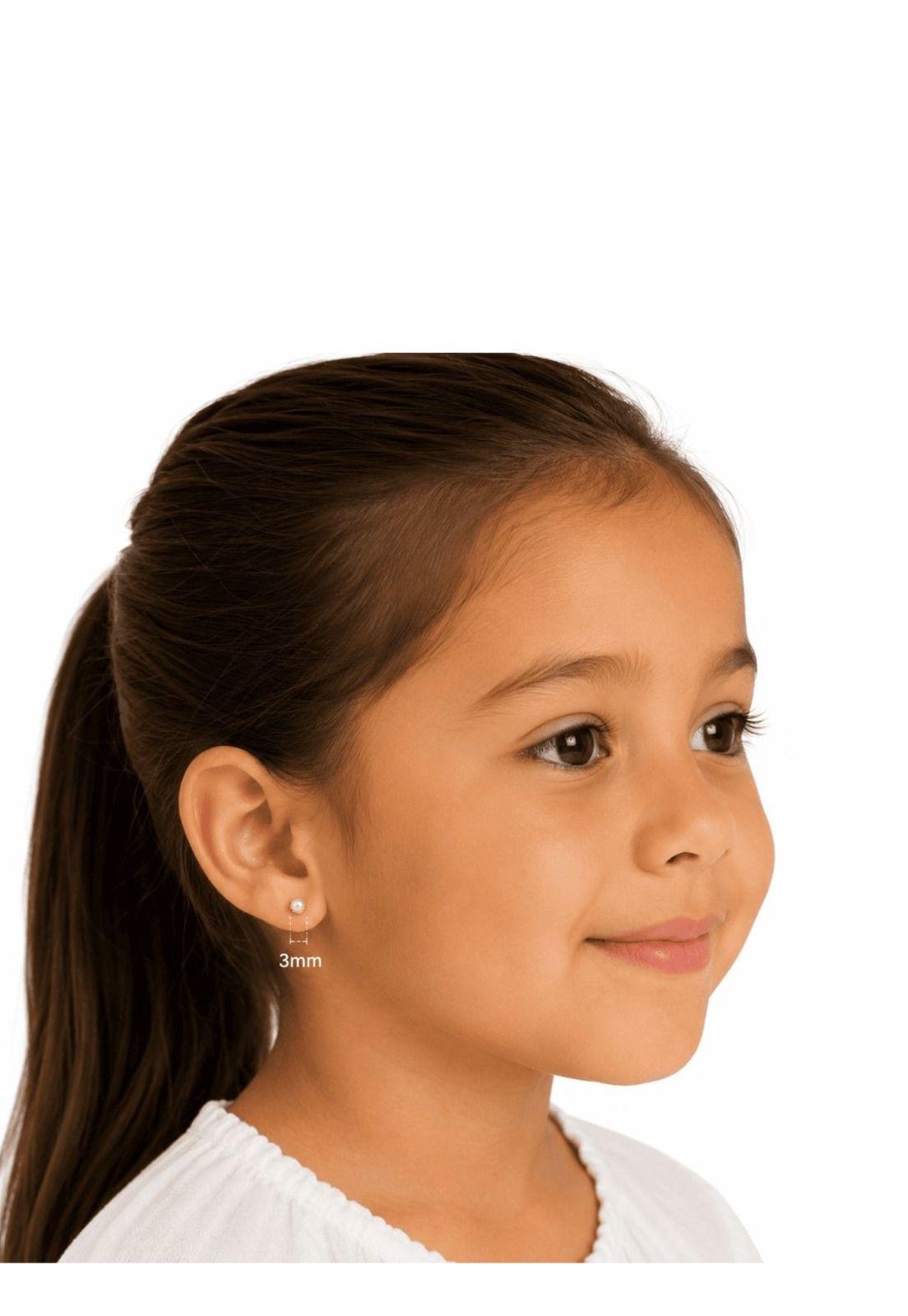 Aros Perla Cultivada Casquillo 3mm  N1 Oro 18k 0.70gr Dorado-4