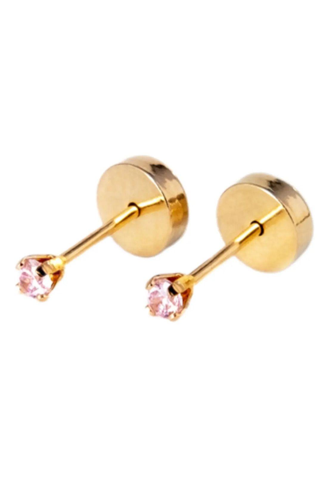 Aros Abridores Chispas 2mm No1 Oro 18k Circón Bebé Niña-4