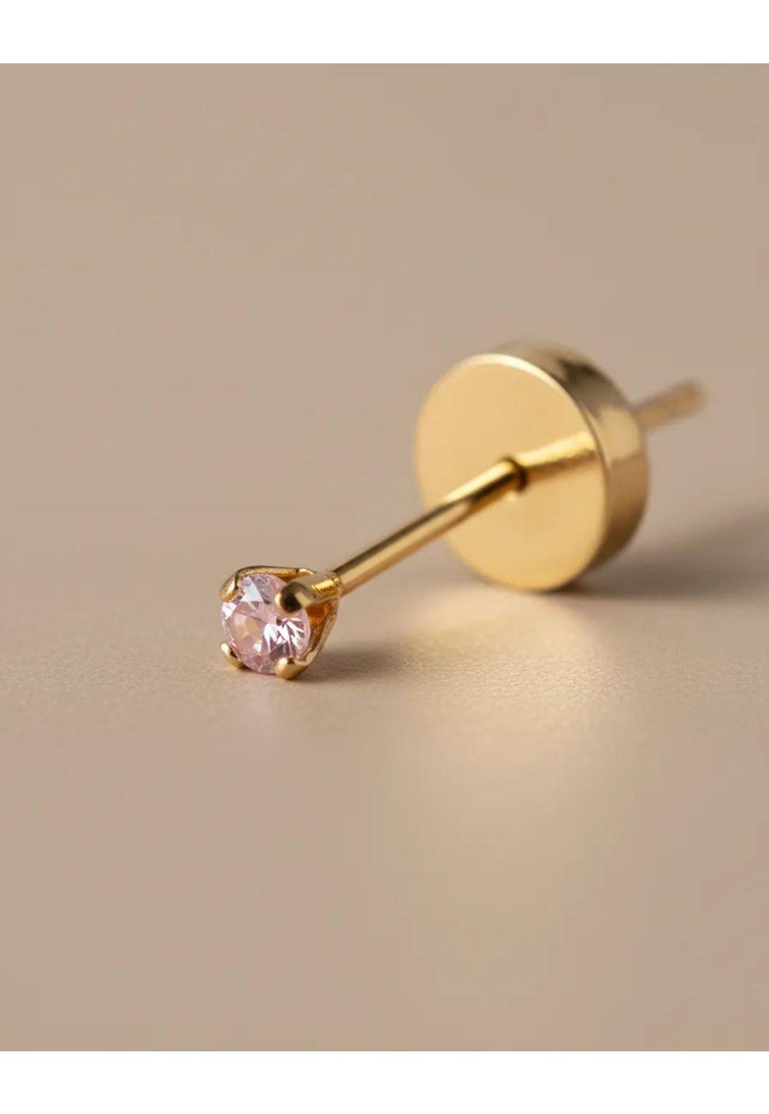 Aros Abridores Chispas 2mm No1 Oro 18k Circón Bebé Niña-7