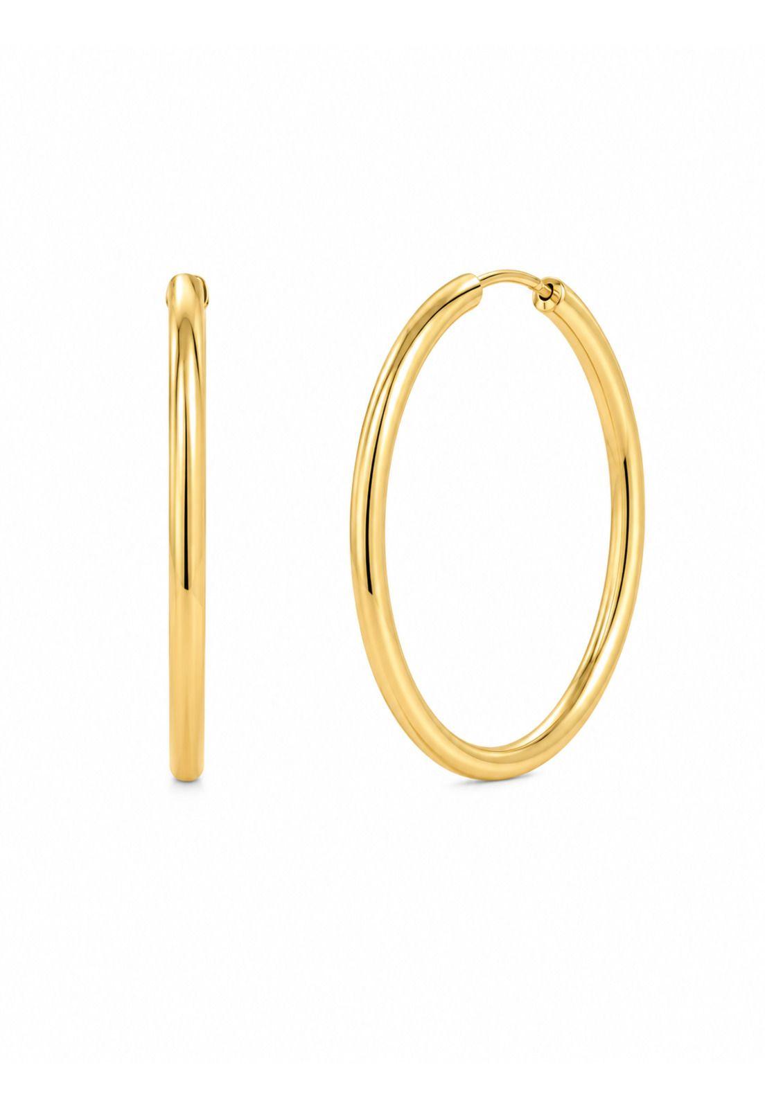 Aros Argolla Tubo 15mm Oro 18k 2.10gr Clásicas Regalo Mujer Dorado-1