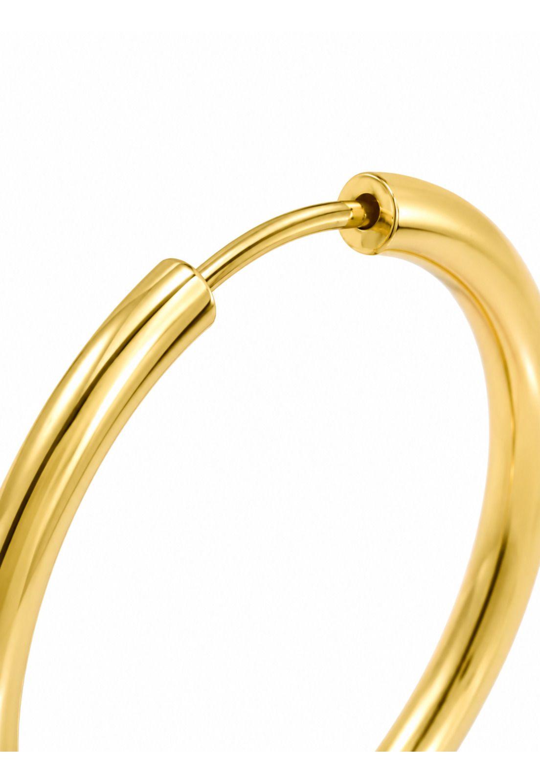 Aros Argolla Tubo 15mm Oro 18k 2.10gr Clásicas Regalo Mujer Dorado-3