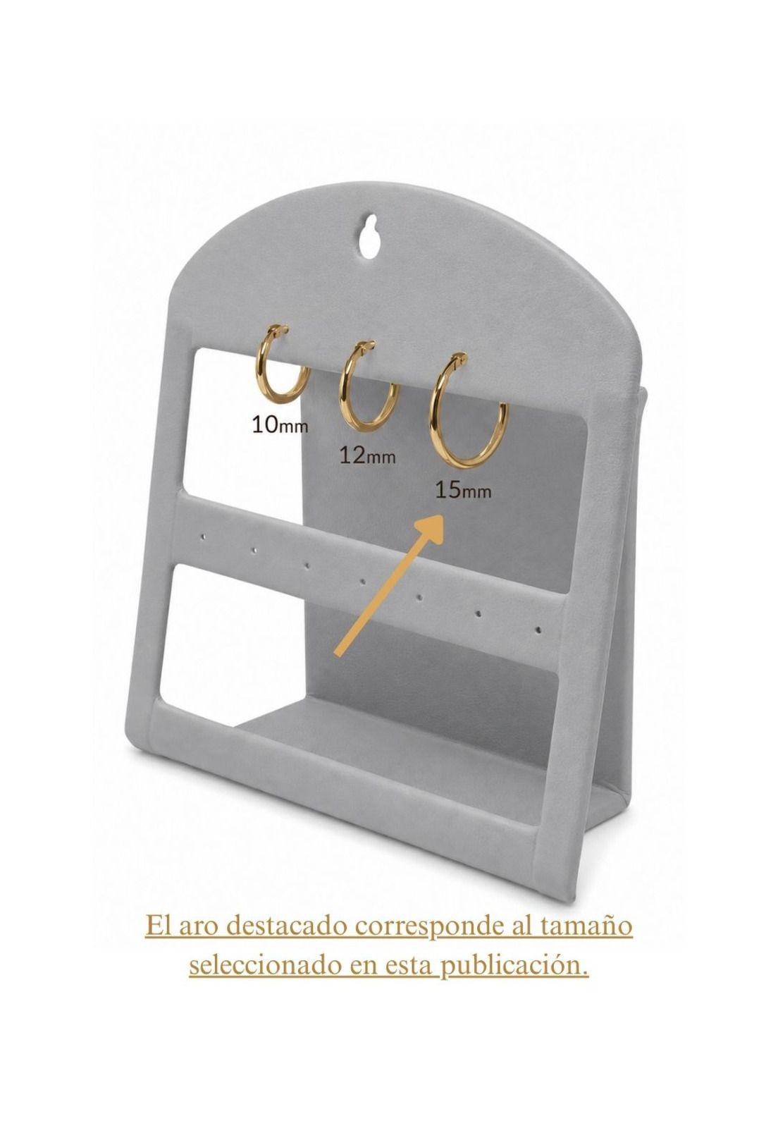 Aros Argolla Tubo 15mm Oro 18k 2.10gr Clásicas Regalo Mujer Dorado-6
