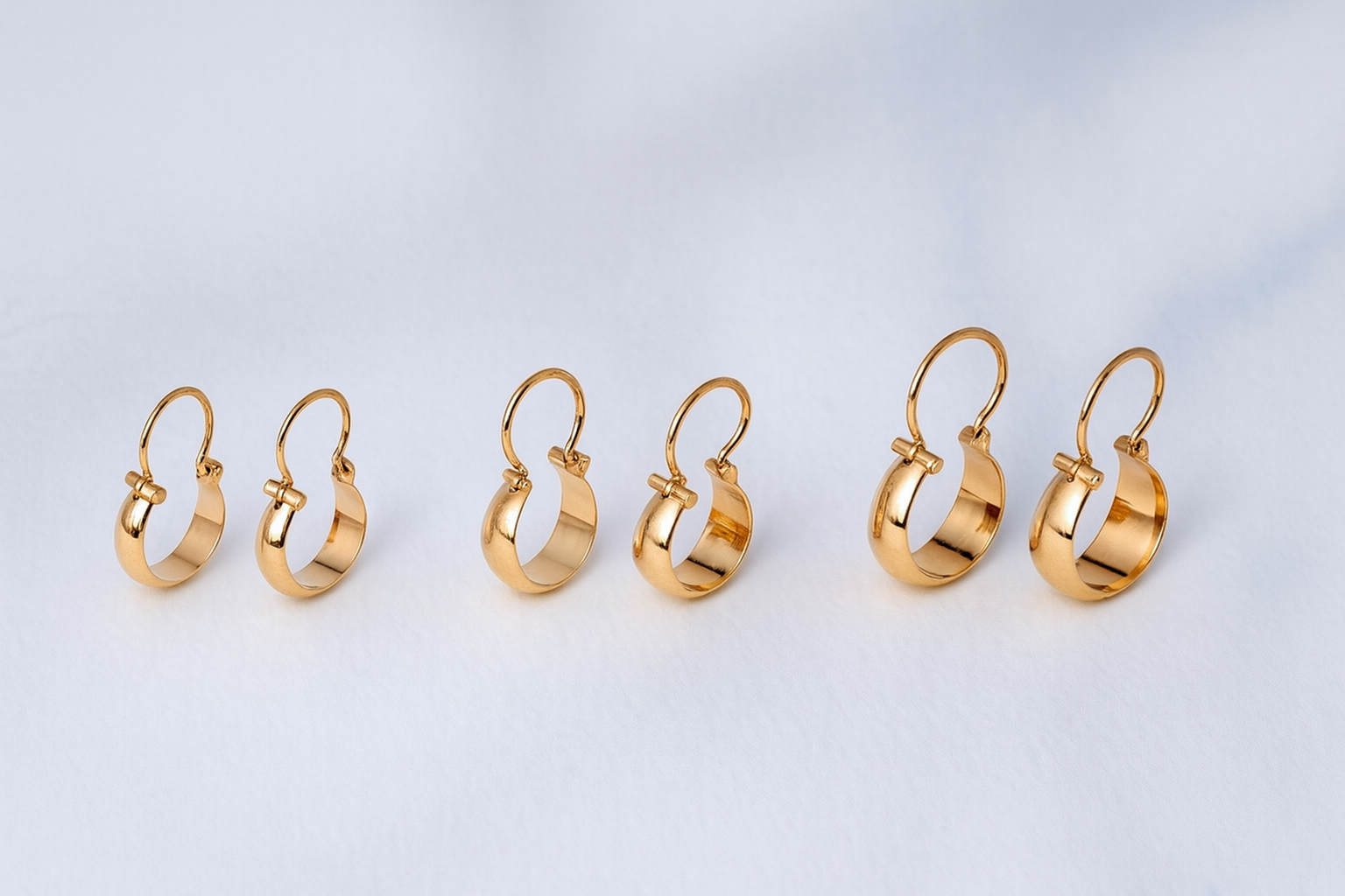 Aros Argollas Bote 2,3cm No3 Oro 18k nacional-3