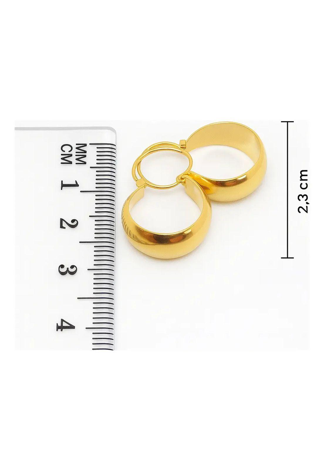 Aros Argolla Bote 2,3cm Largo N3 Oro 18k 2.40gr Mujer Regalo Dorado-3