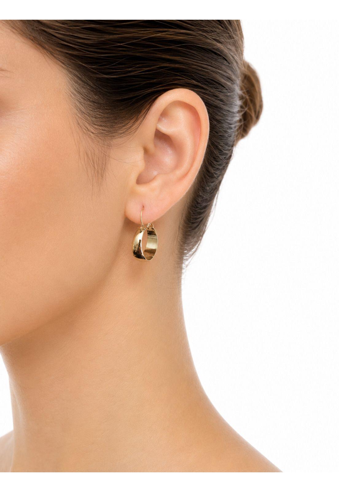 Aros Argolla Bote 2,3cm Largo N3 Oro 18k 2.40gr Mujer Regalo Dorado-2